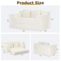 Sofá Cama Plegable de Tela de Dos Plazas, Sillón Reclinable Plegable y Futón para el Suelo