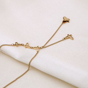 Butterfly Pendant Necklace Gold Tone Multi Layer Clavicle Chain Geometric Design Everyday Wear Unisex - Product Image 4