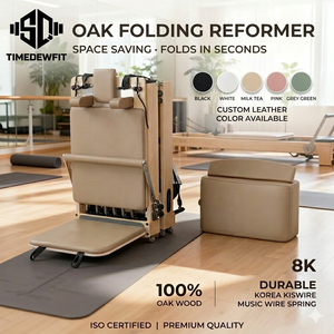 Vente en gros de Reformers de Pilates pliables pour studio de yoga, lit de Pilates professionnel en cuir couleur personnalisée, livraison porte-à-porte DDP - Product Image 4