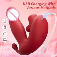Vibrateur télescopique 3-en-1 à commande par application, avec fonction de léchage, pénétration et massage clitoridien, pour femmes, jouet anal