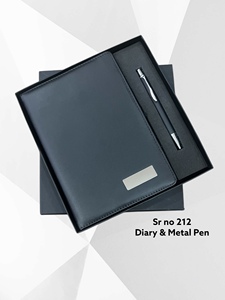 Ensemble cadeau de carnet en cuir PU premium A5 avec stylo métallique, 100 feuilles, couverture rigide, journal imprimé UV pour le bureau, les affaires et la vie quotidienne - Product Image 4
