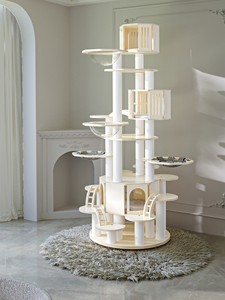 Arbre à chat avec structure en bois véritable, grande maison <span class=keywords><strong>pour</strong></span> chats de grande taille, structure d'escalade multi-niveaux <span class=keywords><strong>pour</strong></span> chats - Product Image 5