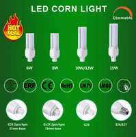 Lampu bohlam jagung bersertifikasi, 120LM/W 3 tahun garansi UL CE ROHS ERP E27 G24Q G24D 15W