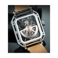 Montres automatiques en acier pour hommes, design d'usine et personnalisation par lots, avec mouvement squelette complet, lumineuses, pour marque privée
