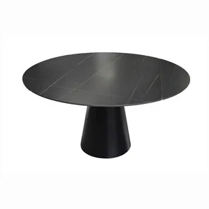 高品质批发现代豪华多功能圆形石板餐桌套装餐桌
