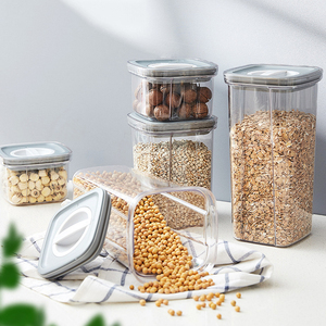 Contenedores de almacenamiento de alimentos para perros apilables con tapas, latas selladas de plástico, tarros de despensa herméticos para conservación de arroz y cereales - Product Image 2