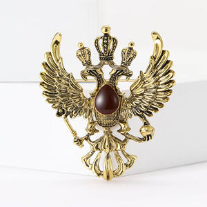 Hot Sale Unisex <span class=keywords><strong>Vintage</strong></span> Doppelkopf Adler Brosche <span class=keywords><strong>Pin</strong></span> Legierung Anstecknadel für die Hochzeit für Männer oder Frauen Anzug oder Shirt - Product Image 2