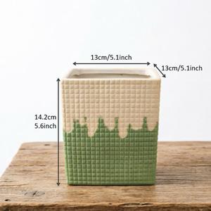 Pot de fleurs carré en céramique, vente chaude 2026, directement de l'usine, pour la décoration intérieure et extérieure, <span class=keywords><strong>jardin</strong></span>, balcon, <span class=keywords><strong>salon</strong></span> - Product Image 3