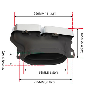 Embout d'échappement Mercedes-Benz C63 AMG W205 165 mm en acier inoxydable, tuyau modifié 8110 - Product Image 1