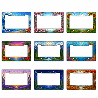 Cadre en aluminium mobile contemporain avec logo personnalisé imprimé, taille standard américaine, pour baptême, Diwali, Pâques