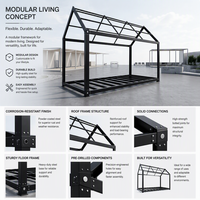 Maison conteneur de taille standard avec structure en acier galvanisé, imperméable et respirante, pour entrepôt extérieur, panneaux muraux de base pour parc