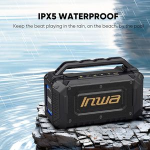 Inwa Portable for Computer Use Bamboo <b>Speakers</b> for Jobsite 10-30W Waterproof Loud Outdoor with Bass <b>Wireless</b> - Product Image 4