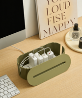 Boîte de rangement et organisateur de câbles en plastique rectangulaire MONR PP Europe avec couvercle et support pour téléphone/tablette