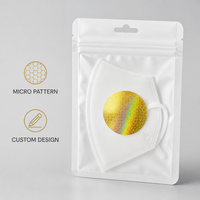 Autocollant holographique en or nid d'abeille personnalisé, micro-motif, étiquette de sécurité anti-contrefaçon pour pochette de masque facial