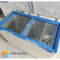 Congélateur coffre hybride solaire électrique AC/DC double zone 348L, réfrigérateur à double température pour utilisation hors réseau