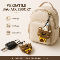 Porte-clés en peluche doux de qualité supérieure, mini animaux en peluche (chien, chat), accessoires festifs durables pour la vente en gros