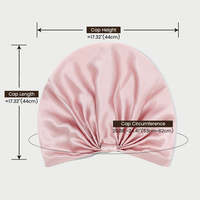 Logo personnalisé Bandeau large à haute élasticité Bain de nuit Bonnet double couche en satin de soie Grand bonnet de douche pour femmes