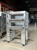 Nouveau Four à Sole Électrique Commercial Automatique 380V à Contrôle de Température Indépendant, 2 Niveaux, 2 Plateaux, pour Produits à Base de Farine, Garantie 1 An
