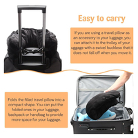 Sac à linge multifonctionnel en forme de U rembourré Oreiller de voyage en peluche douce Rangement de voyage pour les voyages d'affaires