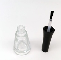 Nouveau flacon de vernis à ongles en verre transparent de 9 ml, vide, avec bouchon à vis blanc, brosse, sérigraphie, marquage à chaud, utilisation pour huile, couleur personnalisée, OEM