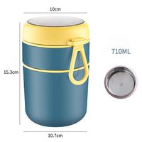 Boîte à lunch isotherme en acier inoxydable 304 avec couvercle en PP, 2 couches, capacité minimale, design portable et minimaliste pour enfants, femmes et bureau