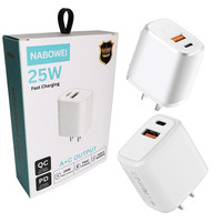 Chargeur mural universel USB-C double port 25W à charge rapide PD3.0 pour iPhone et Samsung – Adaptateur de voyage très populaire