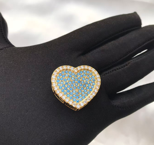 Collar de Moda Personalizado con Cadena de Eslabones Tipo Nugget de Acero Inoxidable, con Colgante de Corazón con Circonita y Piedra de Nacimiento de 12 Meses - Product Image 4