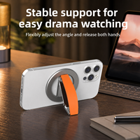 Support de téléphone magnétique flexible en alliage d'aluminium avec logo personnalisé, aimant puissant, base rotative et sangle de poignet pour bureau