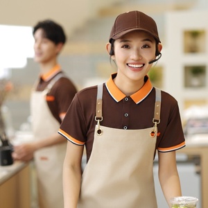 Polo Personalizado <span class=keywords><strong>Camisetas</strong></span> <span class=keywords><strong>de</strong></span> Camarero Polo Camiseta para Barbacoa Tienda Hot Pot Restaurante Supermercado Uniformes <span class=keywords><strong>de</strong></span> Personal - Product Image 2