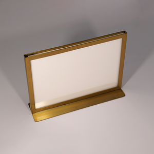 Thực tế kim loại Máy tính để bàn Menu hiển thị bảng Áp phích thẻ kinh doanh đứng cho cửa hàng văn phòng Bảng trang trí phụ kiện - Product Image 2