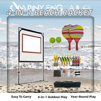 Ensemble de jeu sportif portable Deepshine pour l'extérieur - Raquette de plage en bois de peuplier avec sac de transport en tissu Oxford pour l'entraînement au badminton des enfants