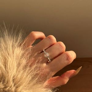 Dylam Exquisite Design High Jewelry Valentine's Day Gifts S925 Silver 8A Crushed <b>Ice</b> Cut Zirconia Heart Eternity Band <b>Rings</b> - Product Image 4