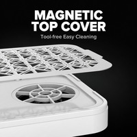 Colector de Polvo para Uñas Twin Turbo con Dos Ventiladores Sin Escobillas, Control de Velocidad con Perilla, Pantalla LCD, Aspiradora Profesional para Salón de Uñas