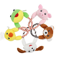 Jouets à mâcher pour chiens en peluche animaux mignons avec corde, jouets interactifs couineurs pour petits et moyens chiens, jouets de dessin animé pour animaux de compagnie
