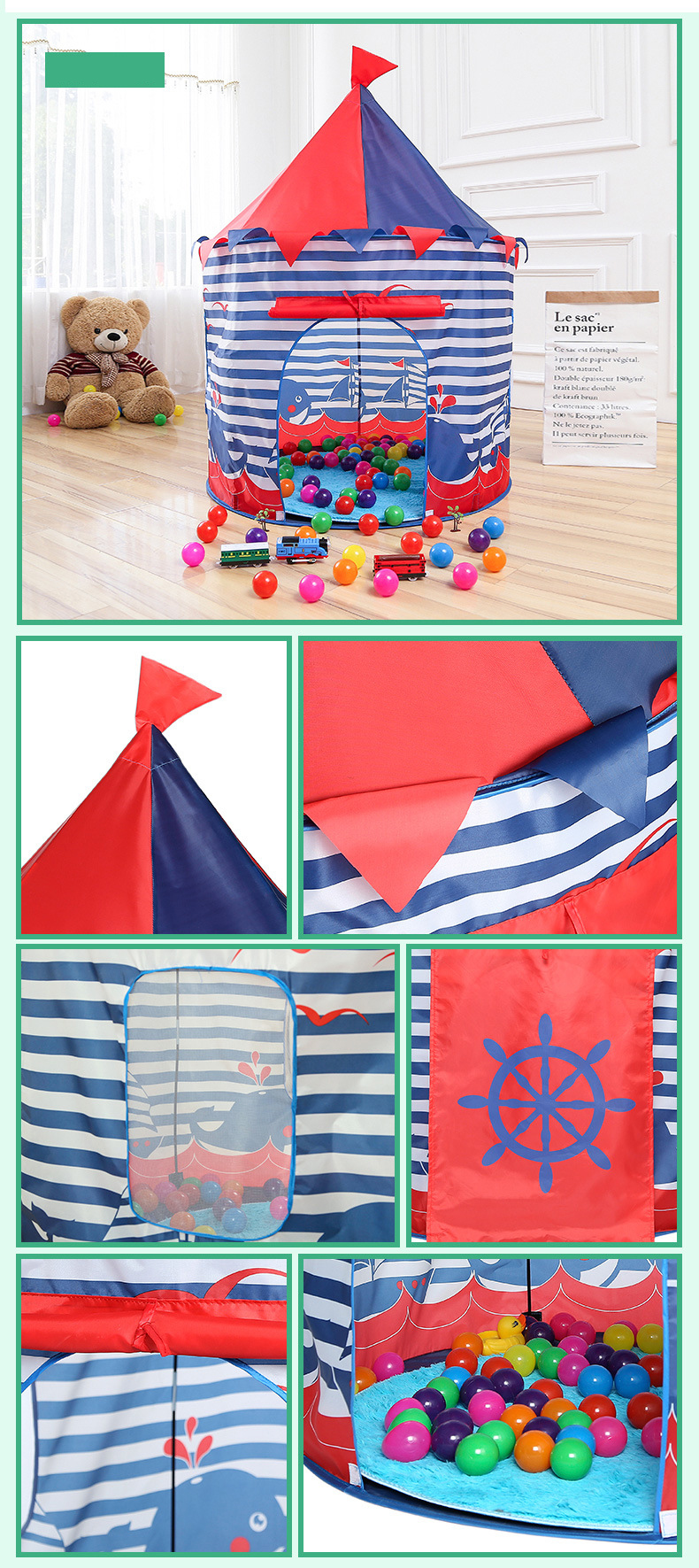 140 X 125 X 105CM Kids Indoor Pop Up Play Tent Ecofriendly Pop Up Princess Castle Tent