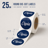 Étiquettes autocollantes rondes en vinyle imperméable imprimées sur mesure pour emballages de logos de marques