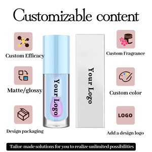 Huile à lèvres repulpante transparente végétarienne rose de haute qualité, aromatisée, en gros, faible quantité minimale de commande, marque privée - Product Image 3