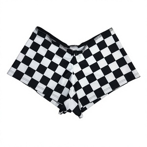 Shorts de yoga à carreaux pour femmes, taille haute, extensibles, pour fitness, entraînement, gym, athlétisme, OEM ODM, vente en gros, en vrac - Product Image 1
