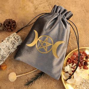 Bolsa de almacenamiento de <span class=keywords><strong>tarot</strong></span> de terciopelo, bolsa con cordón para accesorios de brujería, dados y runas - Product Image 3