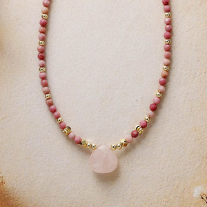 Collier avec pendentif en forme de larme en œil de tigre, pierre naturelle, alliage de cuivre, bijoux, cadeau pour femmes - Product Image 4