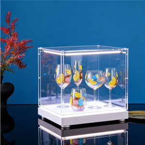 Bicchieri da <span class=keywords><strong>Vino</strong></span> in Vetro Soffiato a Mano con Design Moderno, Decorati a Mano con Coniglietti Pasquali, Calici Personalizzati - Product Image 5