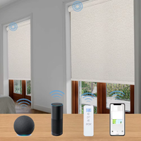 Persianas Enrollables Eléctricas Inalámbricas de Tela Opaca, Control por Aplicación WiFi, Cortinas Inteligentes para Ventanas, para Uso en Hogar, Hotel, Hospital y Oficina