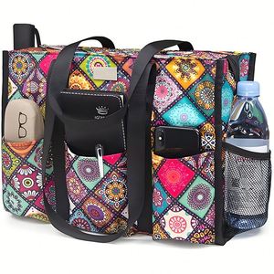 Sac fourre-tout Oxford personnalisé pour femme avec poches extérieures et intérieures, idéal pour le rangement de fournitures scolaires et d'outils pour enseignants - Product Image 1