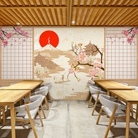 Papier peint mural géométrique japonais moderne auto-adhésif 3D pour restaurant, décoration facile à utiliser pour la maison, toile à peler et à coller