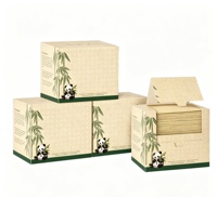 Serviettes nettoyantes jetables en fibre de bambou personnalisées, type tiroir XL, épaisses, douces, lingettes sèches 25*30cm, 50 unités pour peaux sensibles