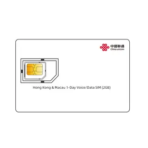 China Unicom Ltd Lieferant 2 GB Hongkong und Macau 1 Tag Sprache und Daten SIM-Karten