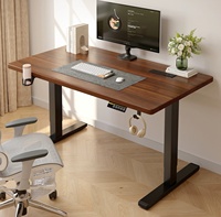 Bureau électrique réglable en hauteur en acier et bois avec finition des bords automatique pour bureau à domicile, bureau d'étude et bureau informatique