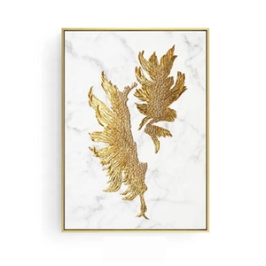 Quadro Decorativo per Soggiorno, Regalo, Dipinto a Mano 100% con <span class=keywords><strong>Fiori</strong></span> Dorati, Arte <span class=keywords><strong>su</strong></span> <span class=keywords><strong>Tela</strong></span> - Product Image 4