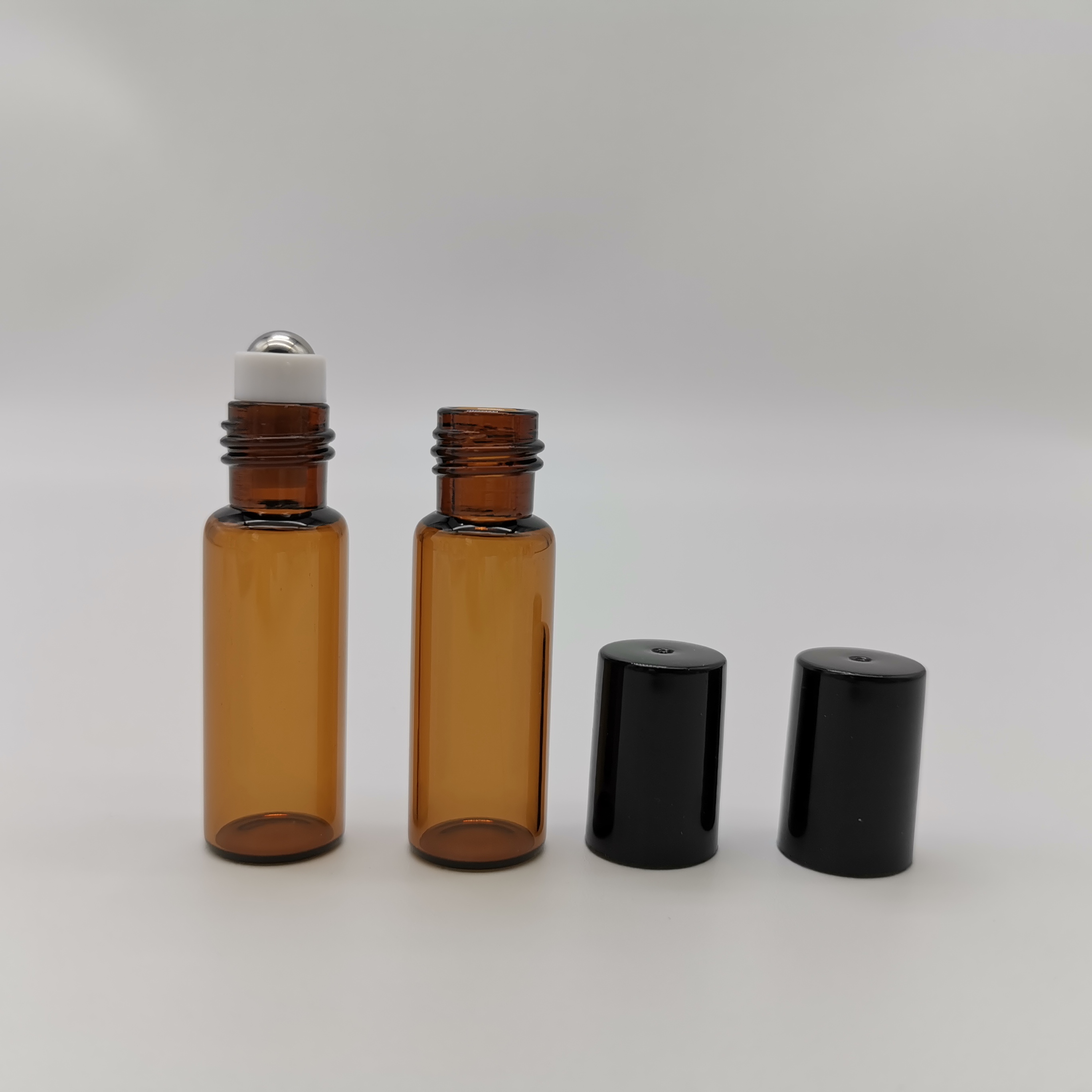 Amber Perfume Skin Care Small Glass Bottles With Rollerball 5ml 10ml