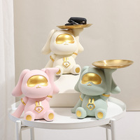 Plateau décoratif en résine de lapin créatif pour salon, véranda, clés, bonbons, décoration de la maison, cadeaux de pendaison de crémaillère